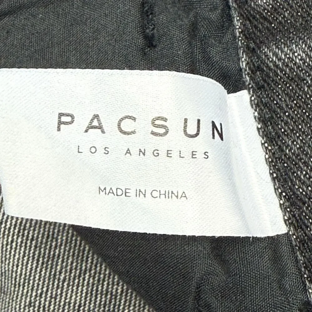 PacSun Jeans Women's Size 24 (25x27)‎ Black Button Fly Ultra High Rise Slim Worn